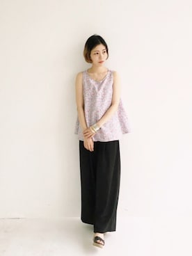 「haco!（ハコ）のアイテム（トップス）」を使った、MAKORIさん（レディース・159cm）の夏コーディネート