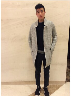 「TOPMAN（トップマン）のアイテム（ニット/セーター）」を使った、Ko_Lamさん（メンズ・171cm）の冬コーディネート