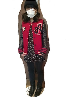 「RNA」｜「アイテム（スタジャン）」を使った、たはるさん（レディース・156cm）の秋コーディネート