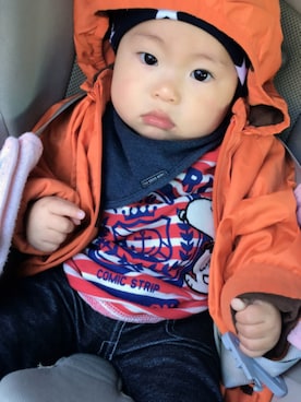 「babygap」｜「アイテム（マウンテンパーカー）」を使った、youさん（キッズ・70cm）の春コーディネート