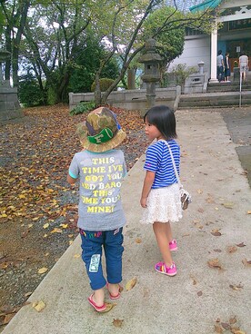 「GOTHAM（ゴッサム）のアイテム（パンツ）」を使った、ratoco*さん（キッズ・110cm）の夏コーディネート