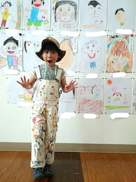 「ペイント」｜「アイテム（サロペット/オーバーオール）」を使った、ratoco*さん（キッズ・120cm）の夏コーディネート