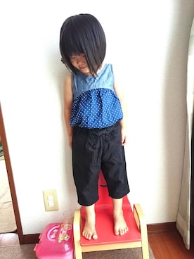 「ガウチョパンツ」｜「アイテム（チュニック）」を使った、ratoco*さん（キッズ・90cm）の夏コーディネート