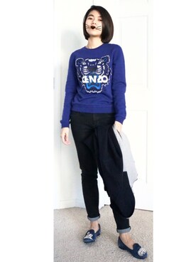 「KENZO」｜「アイテム（チェスターコート）」を使った、Ryoreeeeさん（レディース・160cm）の秋コーディネート