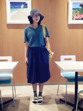 「plain-me（プレインミー）のアイテム（帽子）」を使った、asselinさん（レディース・163cm）の秋コーディネート