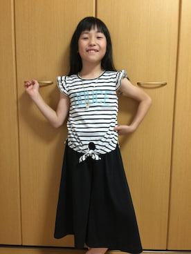 「ボーダートップス」｜「アイテム（アンサンブル）」を使った、Y☆Rさん（キッズ・120cm）の夏コーディネート