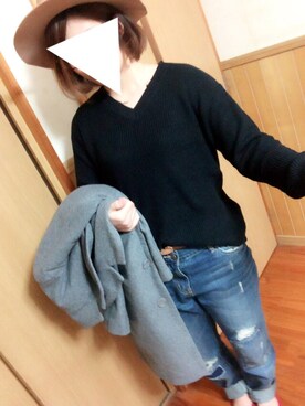 「Honeys（ハニーズ）のアイテム（ダウンジャケット/コート）」を使った、yuidonさん（レディース・153cm）の冬コーディネート