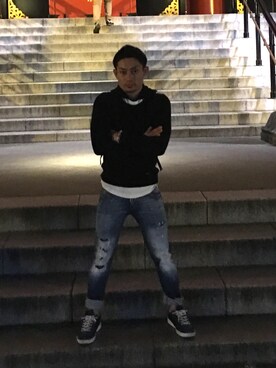 「DSQUARED2（ディースクエアード）のアイテム（パーカー）」を使った、SeijiTsutsumiさん（メンズ・165cm）の秋コーディネート