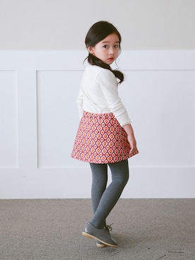 「アイテム（スカート）」を使った、ILOVEJさん（キッズ・110cm）の冬コーディネート