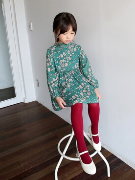 「アイテム（ワンピース）」を使った、ILOVEJさん（キッズ・110cm）の冬コーディネート