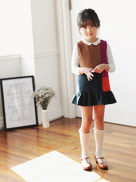 「アイテム（ワンピース）」を使った、ILOVEJさん（キッズ・110cm）の冬コーディネート