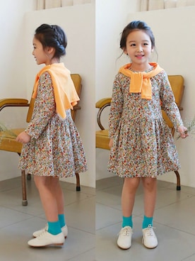 「アイテム（ワンピース/ドレス）」を使った、ILOVEJさん（キッズ・130cm）の冬コーディネート