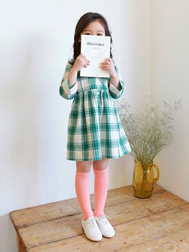 「アイテム（ワンピース/ドレス）」を使った、ILOVEJさん（キッズ・130cm）の冬コーディネート