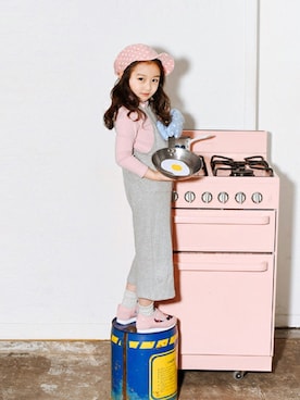 「アイテム（サロペット/オーバーオール）」を使った、ILOVEJさん（キッズ・120cm）の冬コーディネート