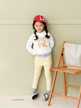 「アイテム（パンツ）」を使った、ILOVEJさん（キッズ・120cm）の冬コーディネート