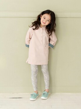 「アイテム（レッグウェア）」を使った、ILOVEJさん（キッズ・120cm）の冬コーディネート