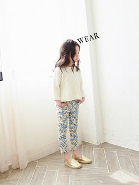 「アイテム（ニット/セーター）」を使った、ILOVEJさん（キッズ・120cm）の春コーディネート