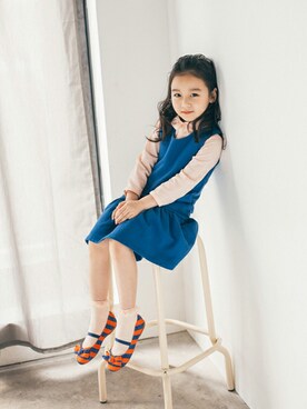 「アイテム（レッグウェア）」を使った、ILOVEJさん（キッズ・120cm）の春コーディネート