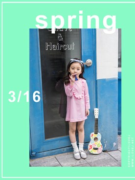 「アイテム（ワンピース/ドレス）」を使った、ILOVEJさん（キッズ・120cm）の春コーディネート