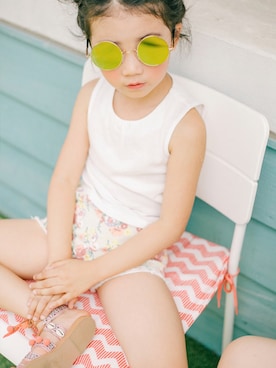 「 白」｜ILOVEJさん（キッズ・120cm）の夏コーディネート