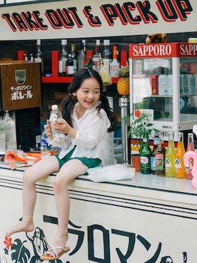 「アイテム（バッグ）」を使った、ILOVEJさん（キッズ・120cm）の夏コーディネート