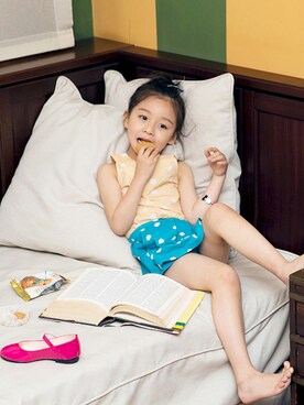 「アイテム（パンツ）」を使った、ILOVEJさん（キッズ・120cm）の夏コーディネート