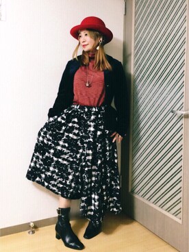 「Yves Saint Laurent（イヴサンローラン）のアイテム（ブーツ）」を使った、ふーもさん（レディース・148cm）の秋コーディネート