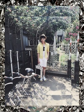「travel」｜「アイテム（カーゴパンツ）」を使った、Eason Wuさん（メンズ・168cm）の夏コーディネート