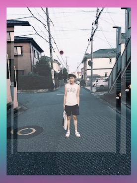 「travel」｜「アイテム（タンクトップ）」を使った、Eason Wuさん（メンズ・168cm）の夏コーディネート