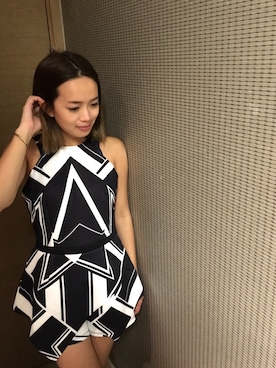 「ZALORA（-）のアイテム（オールインワン・サロペット）」を使った、haileycさん（レディース・158cm）の秋コーディネート