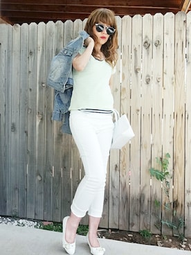 「CECIL McBEE（セシルマクビー）のアイテム（デニムジャケット）」を使った、Megchuさん（レディース・155cm）の春コーディネート