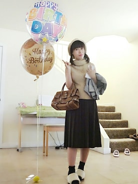 「ノースリーブニット」｜「アイテム（デニムジャケット）」を使った、Megchuさん（レディース・155cm）の秋コーディネート