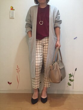 「IMAGE（イマージュ）のアイテム（パンツ）」を使った、みのこさん（レディース・153cm）の秋コーディネート