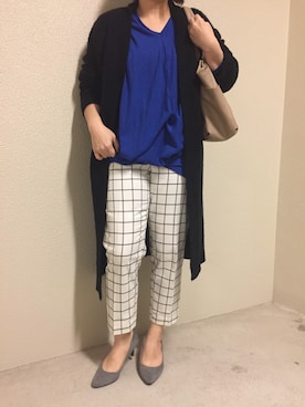 「IMAGE（イマージュ）のアイテム（パンツ）」を使った、みのこさん（レディース・153cm）の秋コーディネート