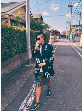 「H&M（エイチ・アンド・エム）のアイテム（ジャケット/アウター）」を使った、隋_小贝SRさん（メンズ・174cm・20代）の夏コーディネート