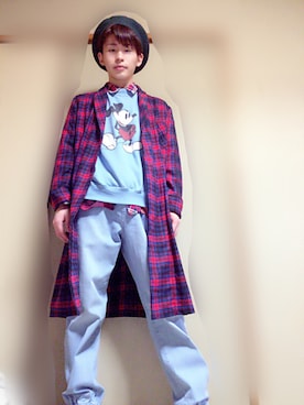 「ミッキーマウス」｜「アイテム（ジャケット/アウター）」を使った、おさむさん（メンズ・170cm）の冬コーディネート