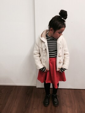 「Lee（リー）のアイテム（スカート）」を使った、YUNAaaa  。さん（キッズ・120cm）の冬コーディネート
