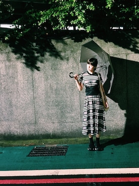 「アイテム（チュニック）」を使った、Ningさん（レディース・163cm）の夏コーディネート