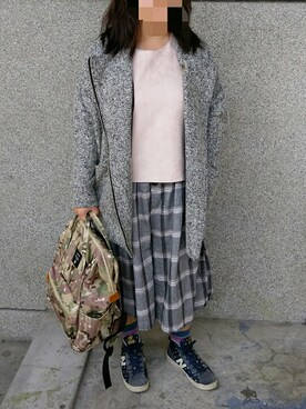 「アイテム（アンサンブル）」を使った、Yuchi Songさん（レディース・158cm）の春コーディネート