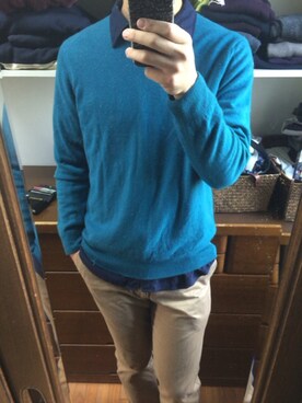 「カシミヤ」｜cha-minさん（メンズ・183cm）の秋コーディネート