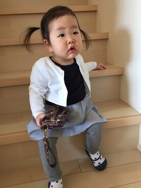 「COMME CA DU MODE（コムサデモード）のアイテム（ワンピース/ドレス）」を使った、ひいなぎさん（キッズ・70cm）の春コーディネート
