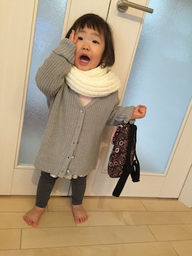 「TOCCA（トッカ）のアイテム（バッグ）」を使った、ひいなぎさん（キッズ・70cm）の冬コーディネート