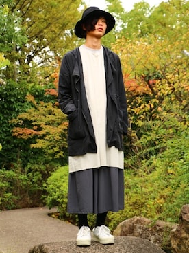 「袴パンツ」｜「アイテム（その他アウター）」を使った、なるさん（メンズ・178cm）の秋コーディネート