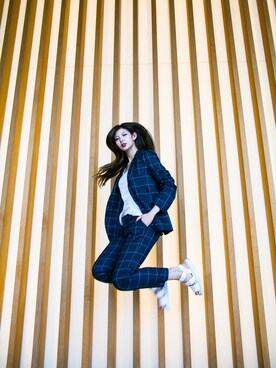 「H&M（エイチ・アンド・エム）のアイテム（セットアップ）」を使った、ひかるさん（レディース・177cm）の夏コーディネート