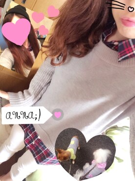 「RETRO GIRL（レトロガール）のアイテム（ニットキャップ/ビーニー）」を使った、ａｎｎａ;)さん（レディース・158cm）の春コーディネート