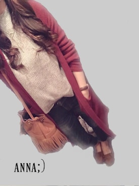 「Ungrid（アングリッド）のインディゴフレイドヘムストスリ（デニムパンツ）」を使った、ａｎｎａ;)さん（レディース・158cm）の秋コーディネート