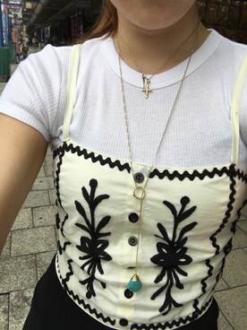 「アイテム（キャミソール、ベージュ系）」を使った、YUPOさん（レディース・160cm）の夏コーディネート