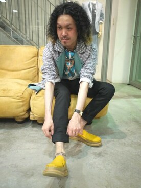 「アイテム（アンクレット）」を使った、永田さん（メンズ・168cm）の春コーディネート