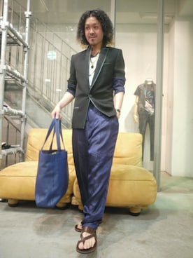 「Jas M.B.（ジャスエムビー）のアイテム」を使った、永田さん（メンズ・168cm）の春コーディネート