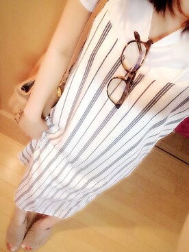 「CIAOPANIC（チャオパニック）のアイテム（ワンピース/ドレス、ホワイト系）」を使った、yuipiiiii☀︎さん（レディース・153cm）の夏コーディネート